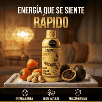 SUPERFULL Chontaduro 1000 ml - Energía, Vigor y Vitalidad con Maca, Borojó y Guaraná - Registro INVIMA
