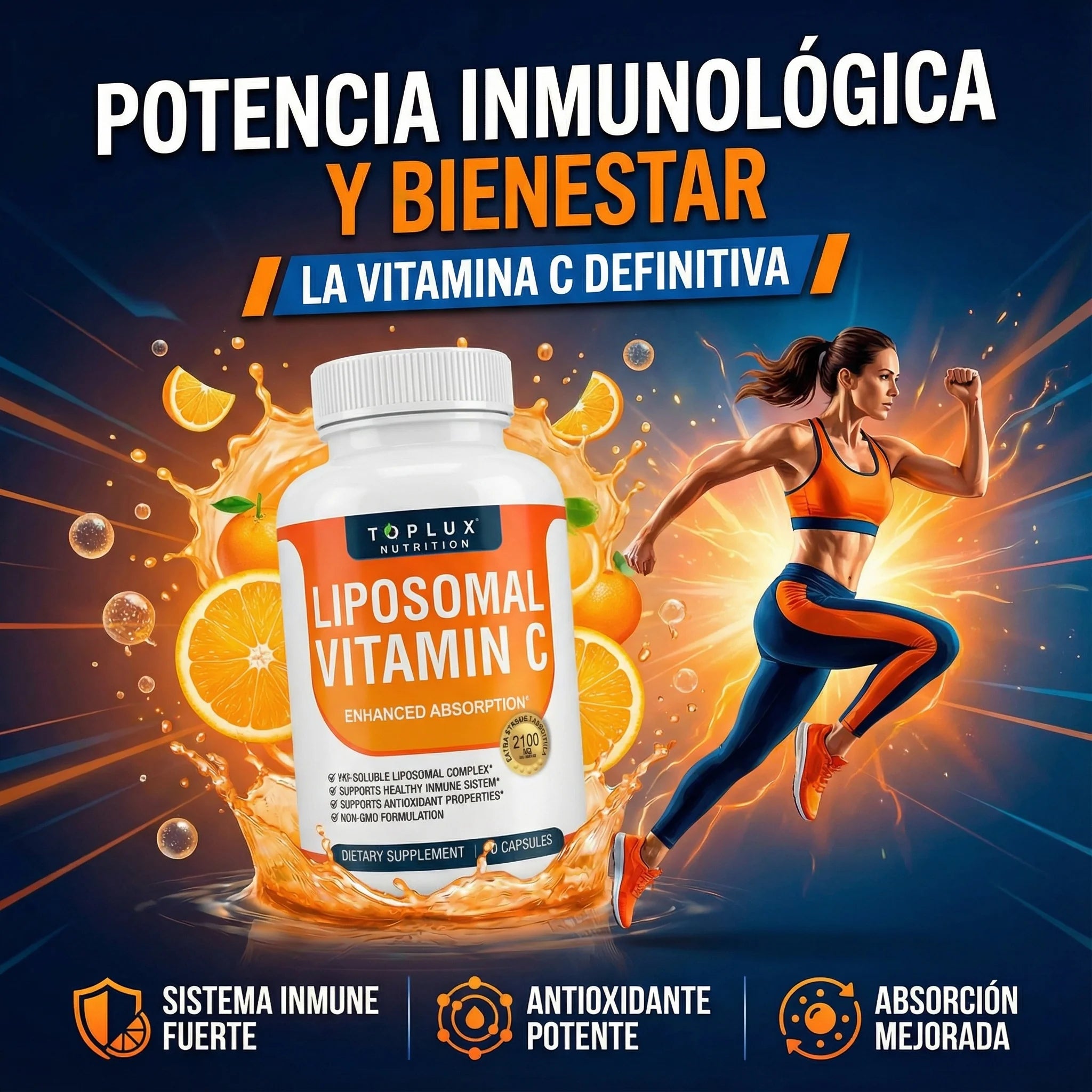 Vitamina C Liposomal 2100 mg Cuídate de enfermedades desde adentro.