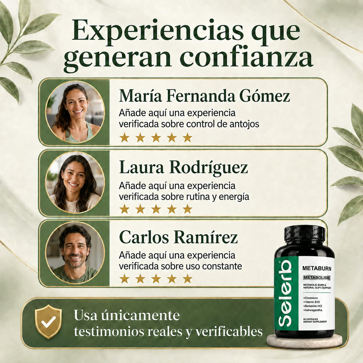 SELERB METABURN - Apoyo para tu Metabolismo, Digestión y Energía Diaria que te Ayuda a Adelgazar - 60 Cápsulas