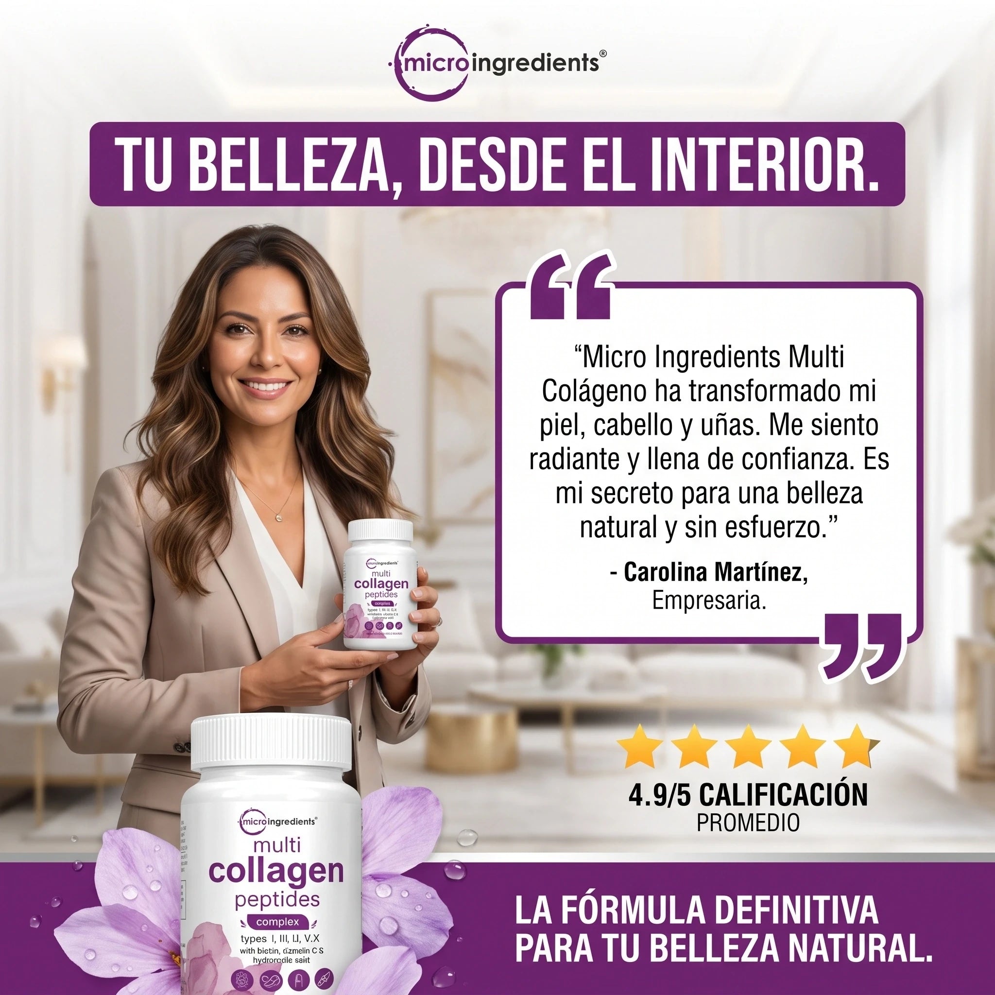 Multi Colágeno™ MicroIngredients®   Mejora Piel, Cabello, Uñas y Articulaciones, Empieza hoy.