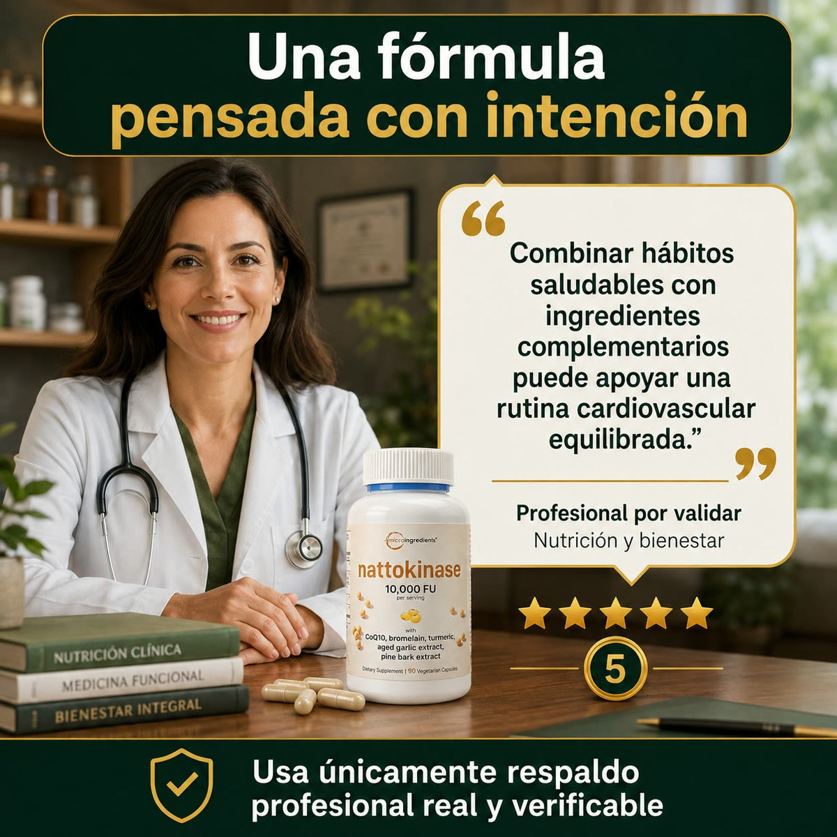 NATTOKINASE 10,000 FU - Apoyo Cardiovascular y Circulación Saludable con CoQ10, Cúrcuma y Ajo Envejecido - 90 Cápsulas