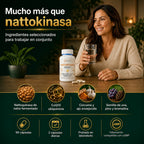 NATTOKINASE 10,000 FU - Apoyo Cardiovascular y Circulación Saludable con CoQ10, Cúrcuma y Ajo Envejecido - 90 Cápsulas