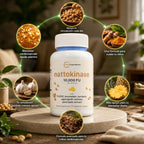 NATTOKINASE 10,000 FU - Apoyo Cardiovascular y Circulación Saludable con CoQ10, Cúrcuma y Ajo Envejecido - 90 Cápsulas