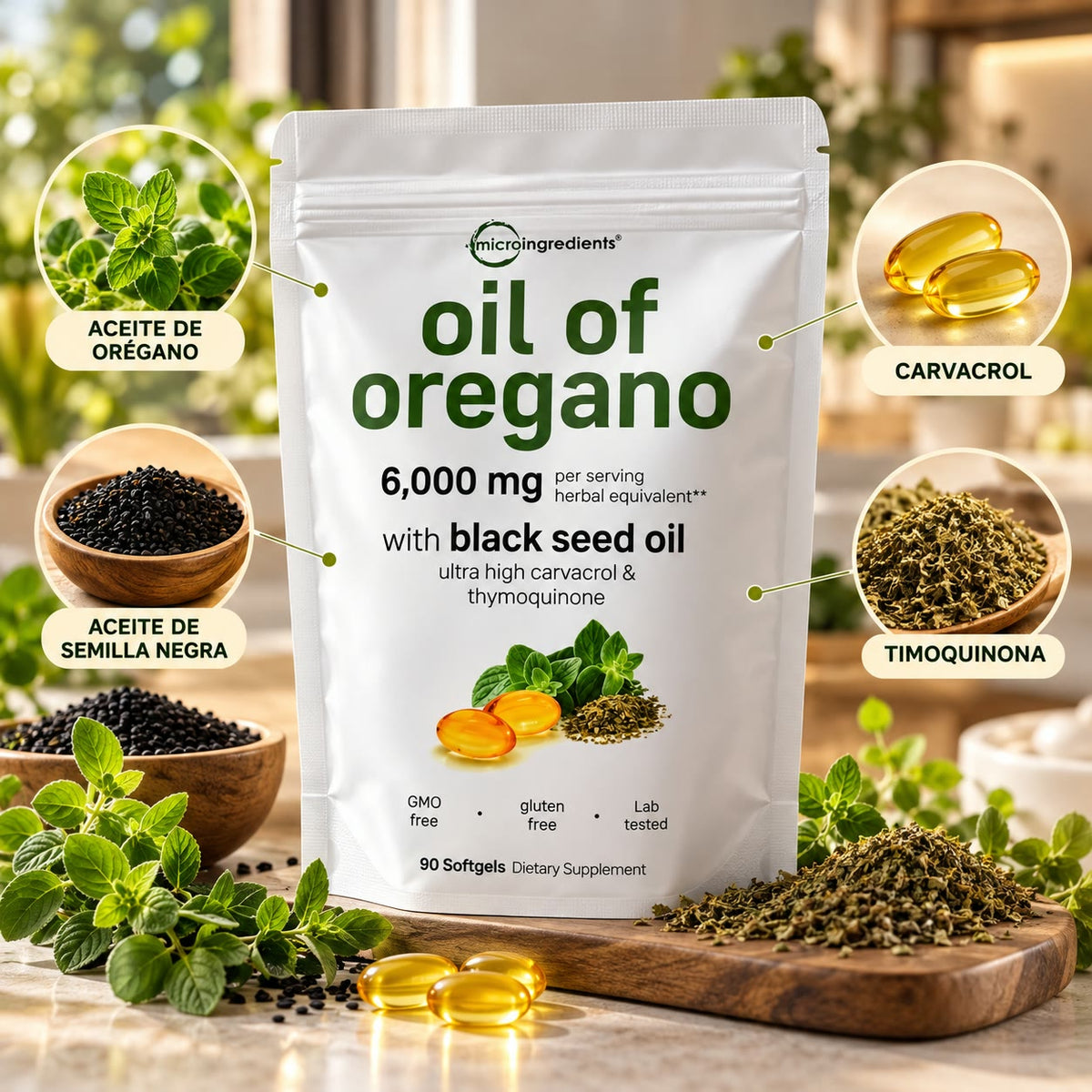 -Oil of Oregano Fórmula 2 en 1 - Hinchazón después de comer, antojos de dulce y cansancio, empieza a sentirte mejor hoy!!!