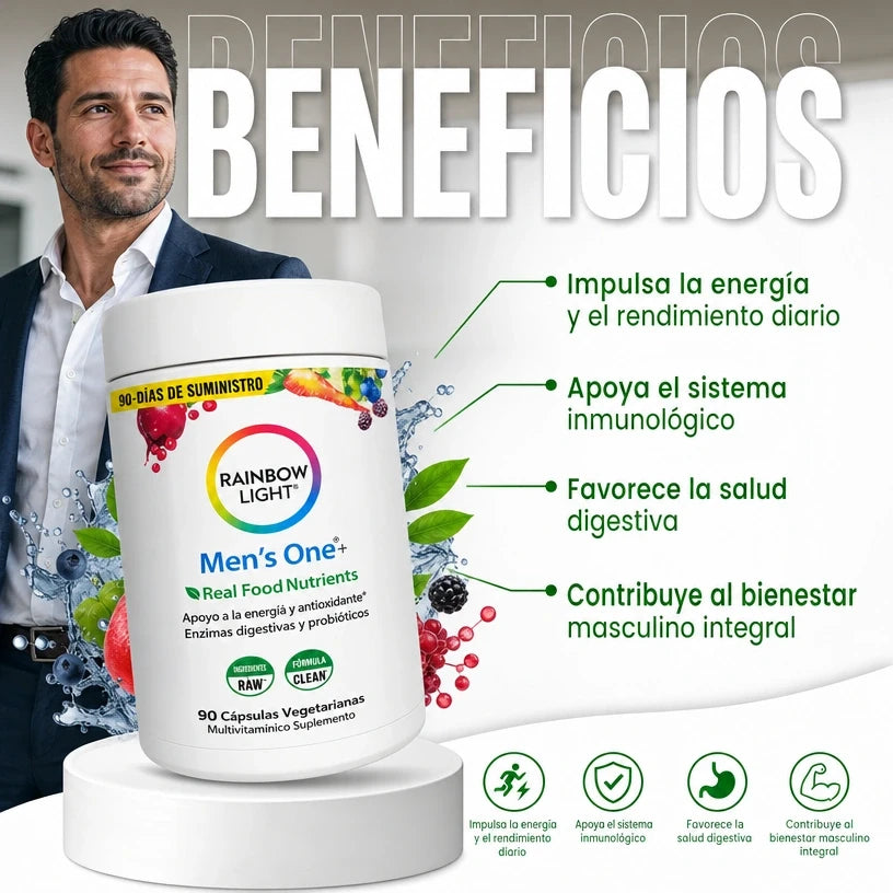 Multivitamínico Rainbow Light®  Recupera Energía, Inmunidad y Salud Digestiva,  empieza a cuidarte hoy.