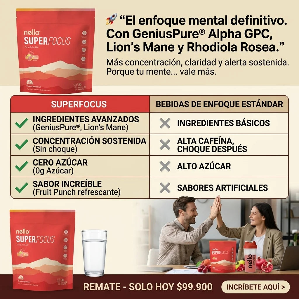 Nello® SuperFocus Activa tu mente y recupera tu enfoque en minutos, empieza desde hoy