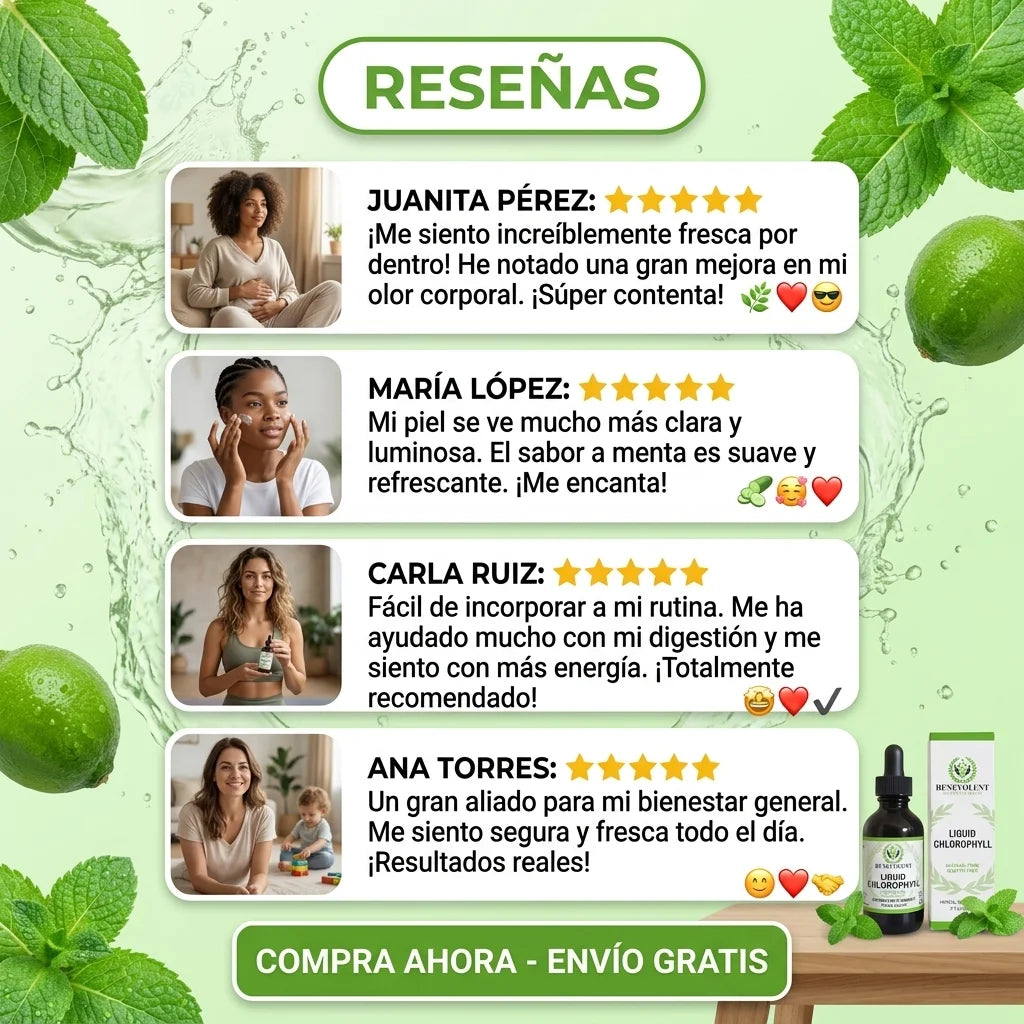 Clorofila Líquida Benevolent Nourishment® – Detox y Control de Olor