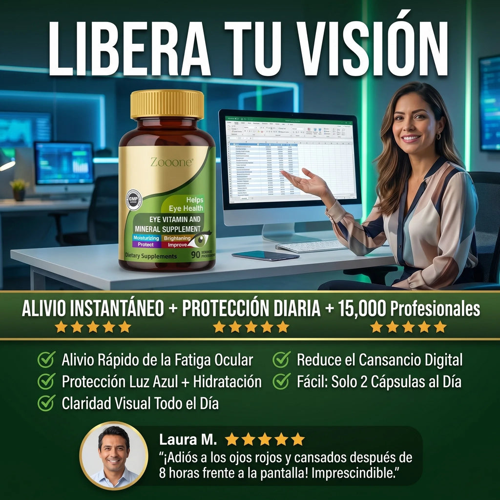 Zooone™ Protección Ocular Avanzada con Luteína, Zinc y Vitaminas C, no los descuides.