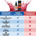 Nusava™ Vitamina B12 Complejo Líquido 5000 mcg Energía y enfoque rapido