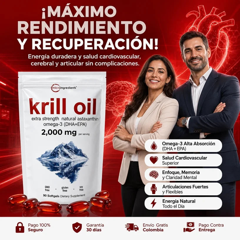 Krill Oil 2000mg® Salud Cardiovascular, Mental y Articular