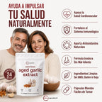 AGED GARLIC EXTRACT™ Extracto de Ajo Envejecido 24 Meses Sin Olor, Sin OMG y Sin Gluten, cuida tu corazon.