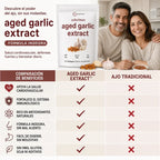AGED GARLIC EXTRACT™ Extracto de Ajo Envejecido 24 Meses Sin Olor, Sin OMG y Sin Gluten, cuida tu corazon.