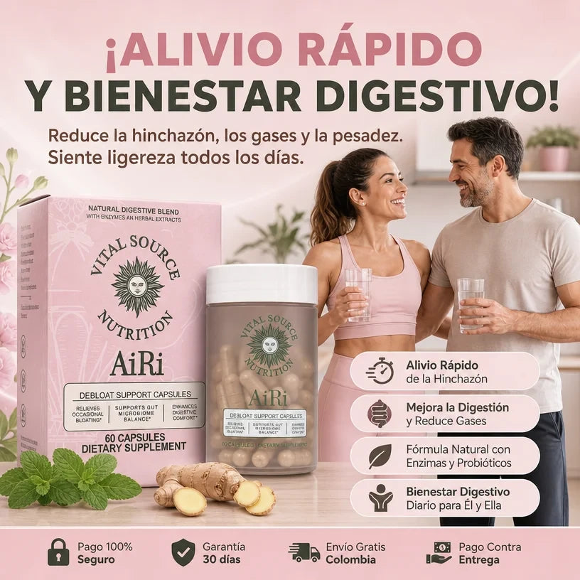 AiRi Debloat™ | Enzimas + Probióticos para una Digestión Ligera y Sin Inflamación