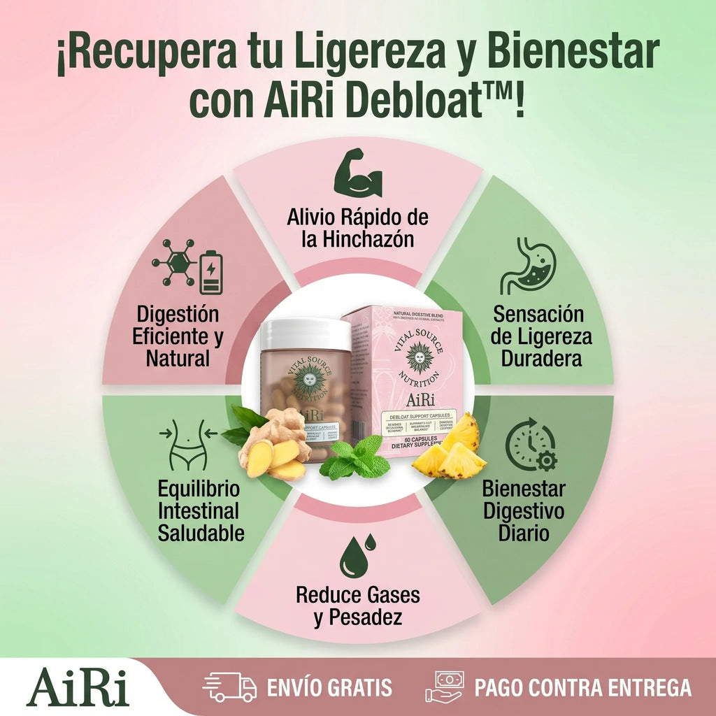 AiRi Debloat™ | Enzimas + Probióticos para una Digestión Ligera y Sin Inflamación