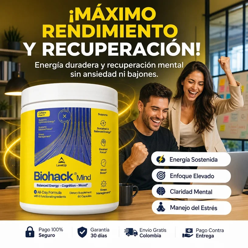 LevelUp Biohack Mind™ – Potencia tu mente: energía, memoria y enfoque
