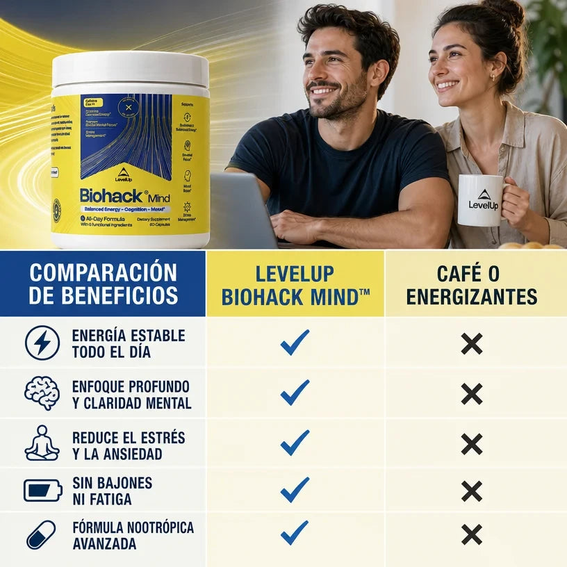 LevelUp Biohack Mind™ – Potencia tu mente: energía, memoria y enfoque