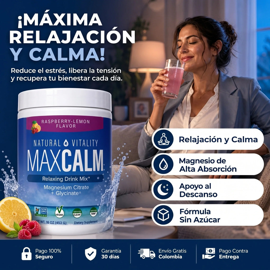MAX CALM® Bebida Relajante de Magnesio, reduce el cortisol