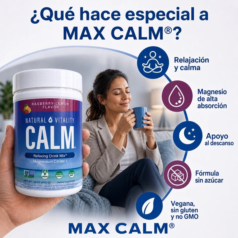 MAX CALM® Bebida Relajante de Magnesio, reduce el cortisol