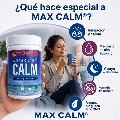 MAX CALM® Bebida Relajante de Magnesio, reduce el cortisol