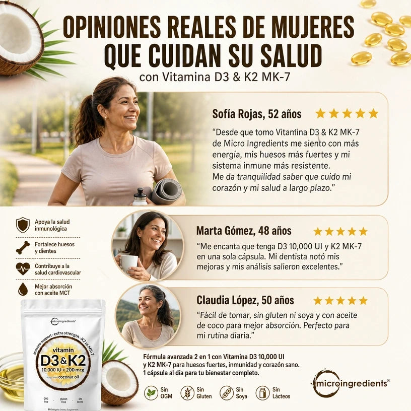 Vitamina D3 + K2 MK-7™ | Huesos, Inmunidad y Corazón, empieza hoy mismo