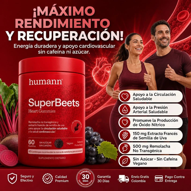 HumanN® SuperBeets® Heart Gummies | Circulación, Presión Arterial y Salud del Corazón
