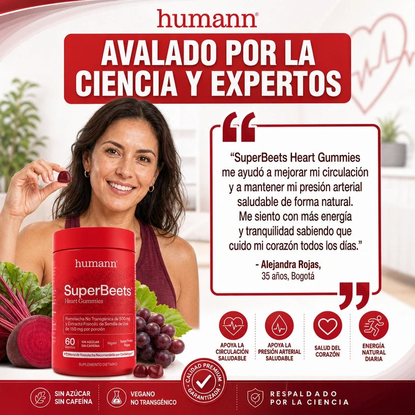 HumanN® SuperBeets® Heart Gummies | Circulación, Presión Arterial y Salud del Corazón