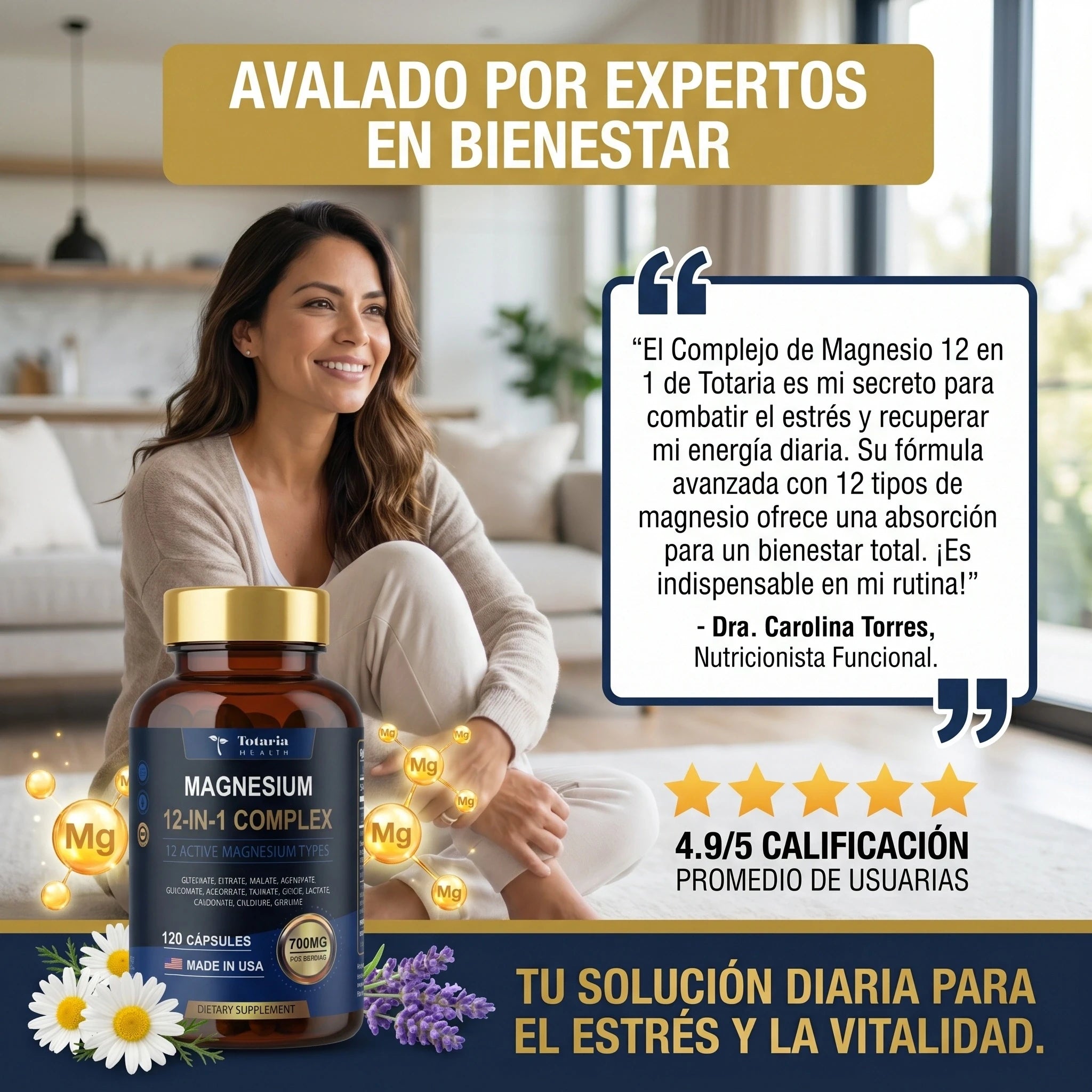 Totaria® Magnesio 12 en 1 | Relajación, Músculos y Corazón. empieza hoy!!