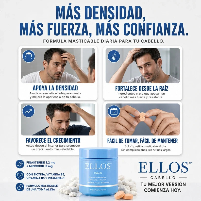 ELLOS™ Cabello | Finasteride + Minoxidil para Densidad, Fuerza y Crecimiento, Empieza hoy!!