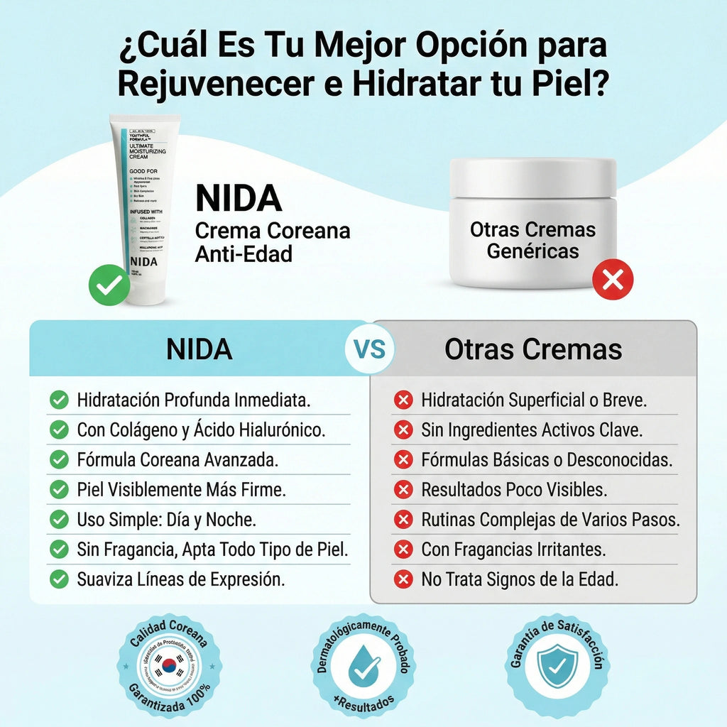 NIDA® Crema Hidratante Anti-Edad Coreana, empieza a cuidar tu piel desde hoy !!!
