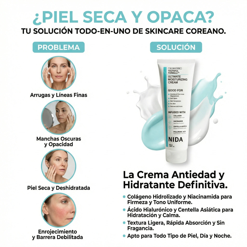 NIDA® Crema Hidratante Anti-Edad Coreana, empieza a cuidar tu piel desde hoy !!!