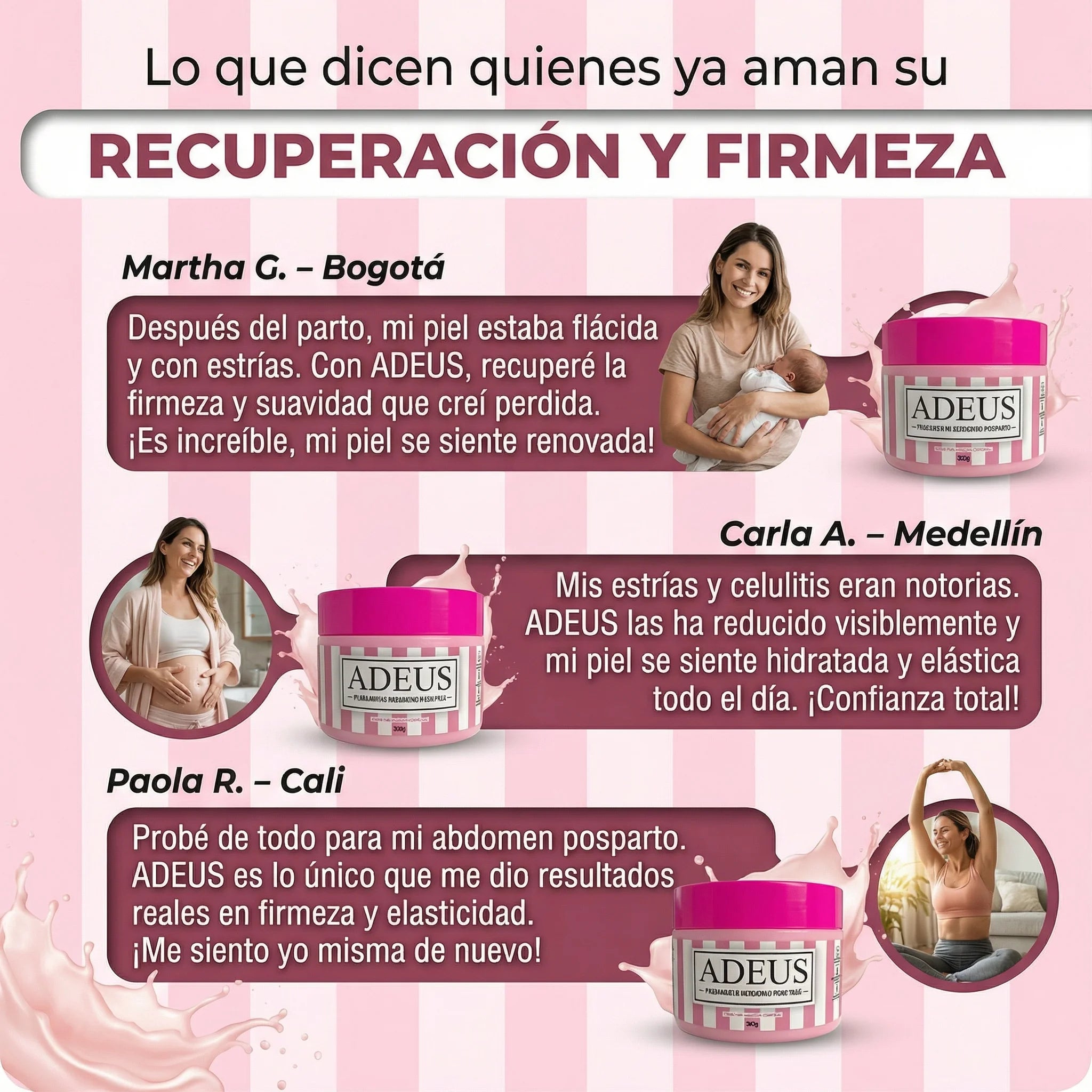 2 Por 1 Crema ADEUS™: Reafirma, Hidrata y Combate Estrías.