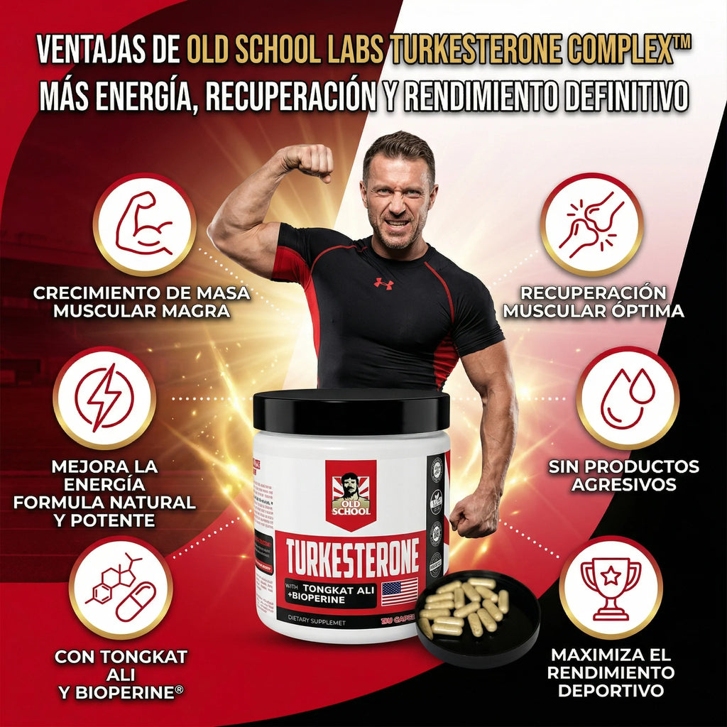 Old School Labs® Turkesterone Complex™ Mas rendimiento, mas fuerza y mejor estado fisico.