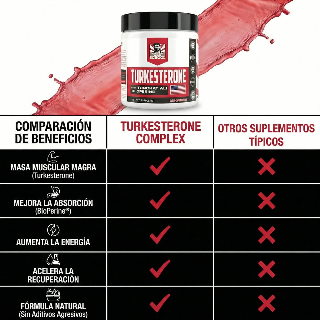 Old School Labs® Turkesterone Complex™ Mas rendimiento, mas fuerza y mejor estado fisico.