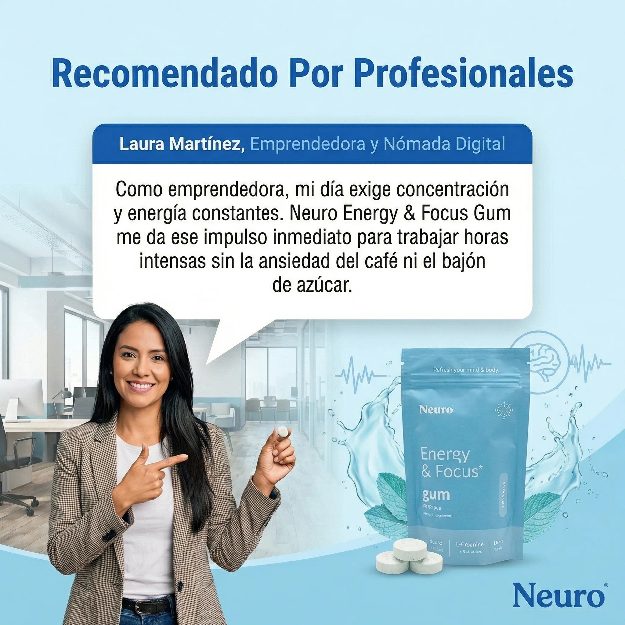 Neuro Energy & Focus Gum Duo™  Energía y Enfoque rapido en una pastilla nootropica, empieza hoy mismo