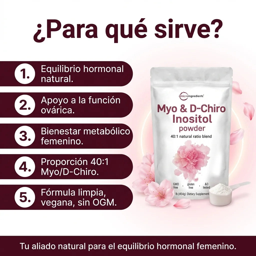 Inositol 40:1 Myo & D-Chiro para el Equilibrio Hormonal