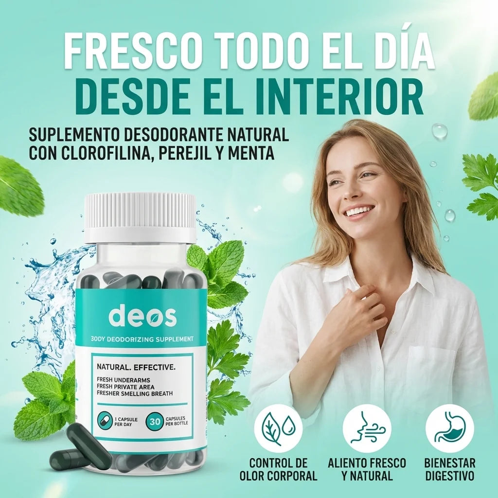 DEOS™® – El Desodorante Interno Natural que Elimina el Olor Corporal desde Dentro