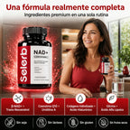 SELERB NAD+ Liposomal para Mujer - Energía Celular, Piel Radiante y Antienvejecimiento con CoQ10, Resveratrol y Colágeno - 60 Cápsulas