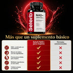 SELERB NAD+ Liposomal para Mujer - Energía Celular, Piel Radiante y Antienvejecimiento con CoQ10, Resveratrol y Colágeno - 60 Cápsulas