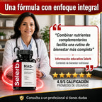 SELERB NAD+ Liposomal para Mujer - Energía Celular, Piel Radiante y Antienvejecimiento con CoQ10, Resveratrol y Colágeno - 60 Cápsulas