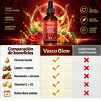 CLEAN NUTRACEUTICALS Vascu Glow - Gotas para Reducir el Antojo por el Dulce y Mejorar tu Circulación - Cayenne, Hawthorn, Beet Root y K2+D3 - 60 ml